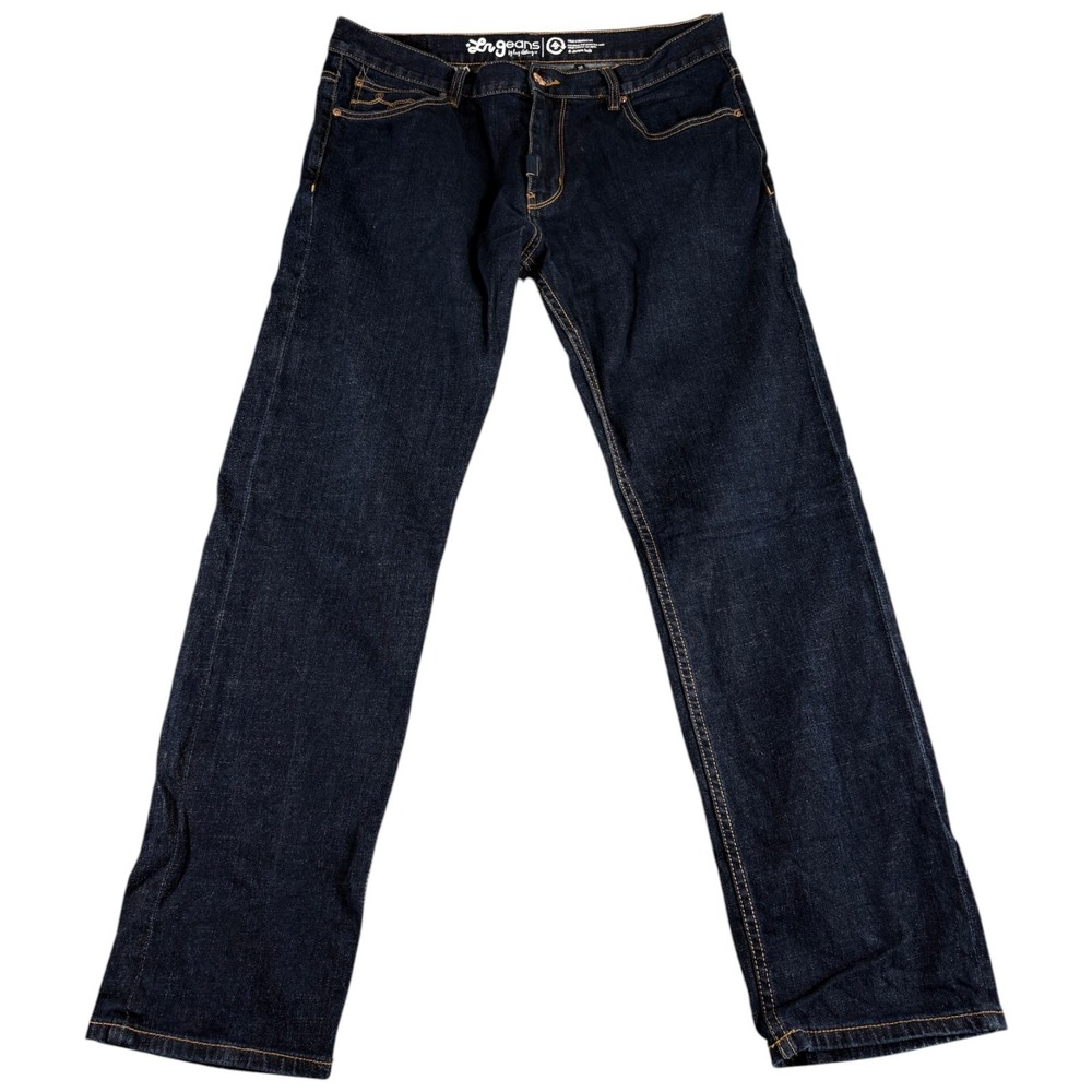 LRG Jeans Mens 38 Blue Denim Dark Wash Rugged Workwear Casual True Straight Fit